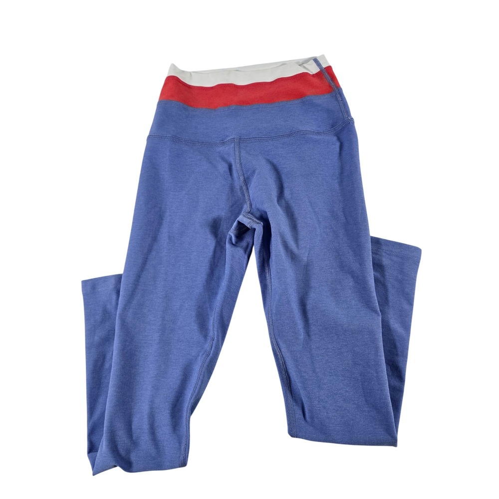 Beyond Yoga Womens Blue Red White Tri-Tone High Waisted Leggings SD3545 Size S